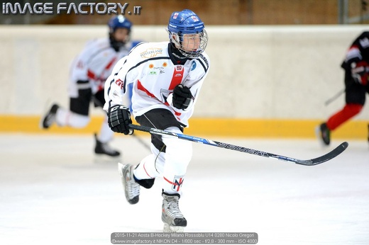 2015-11-21 Aosta B-Hockey Milano Rossoblu U14 0280 Nicolo Gregori